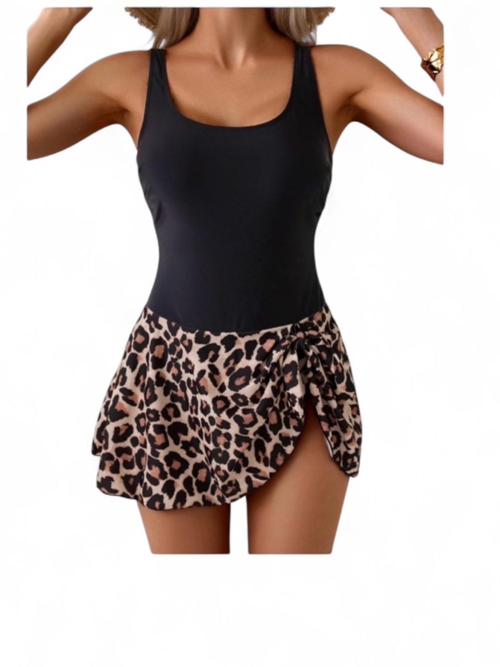 Eomenie Leopard Print Woman One Piece Swimsuit